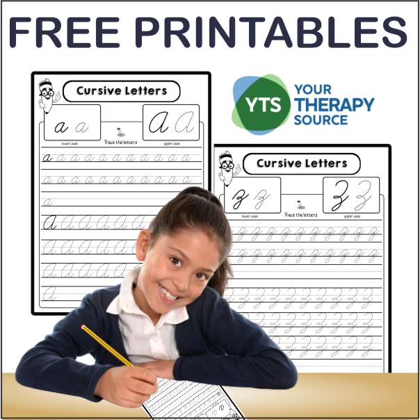 Tracing Cursive Letters Printable Free Pdf Your Therapy Source