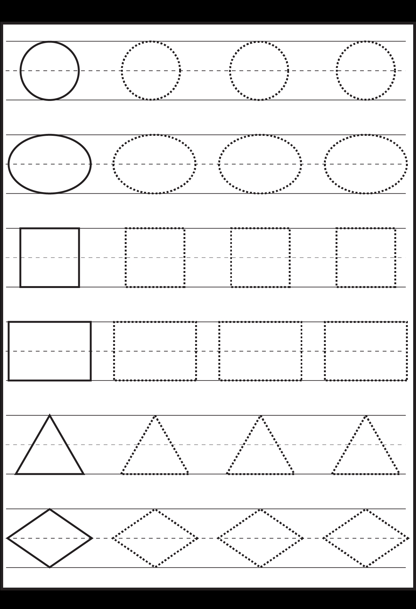 Tracing Shapes For Kids