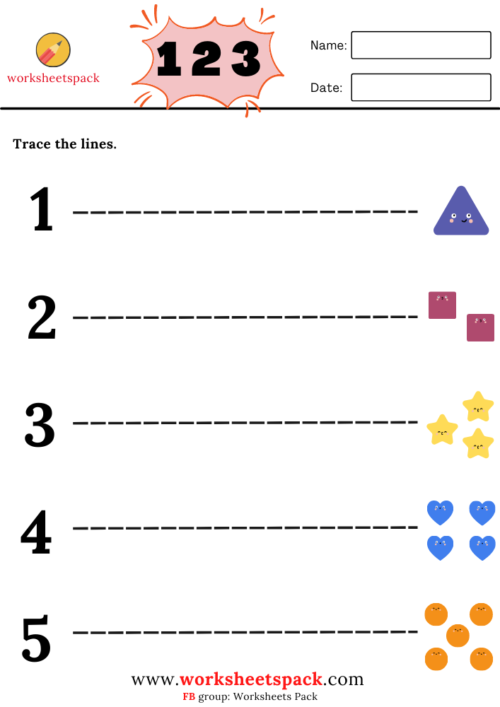 Tracing Straight Lines Worksheets