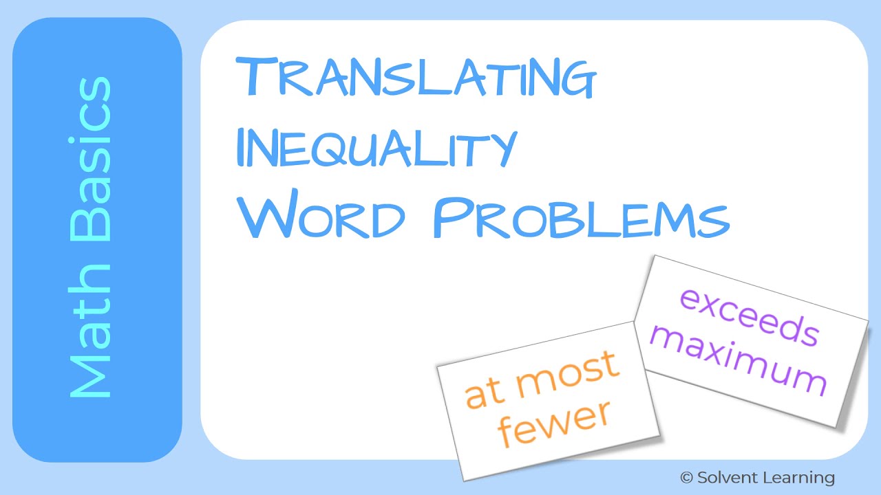 Translating Inequalities Word Problems Worksheet