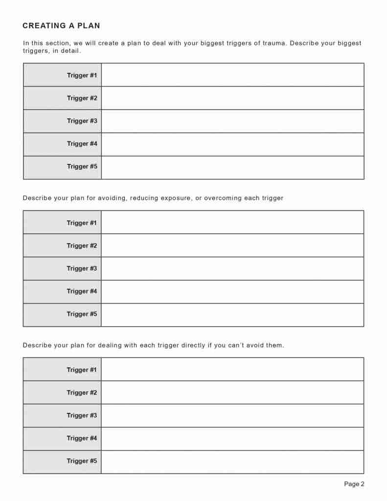 Trauma Triggers Worksheet Pdf