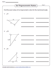 Mastering Trig Ratios Worksheet for Math Success