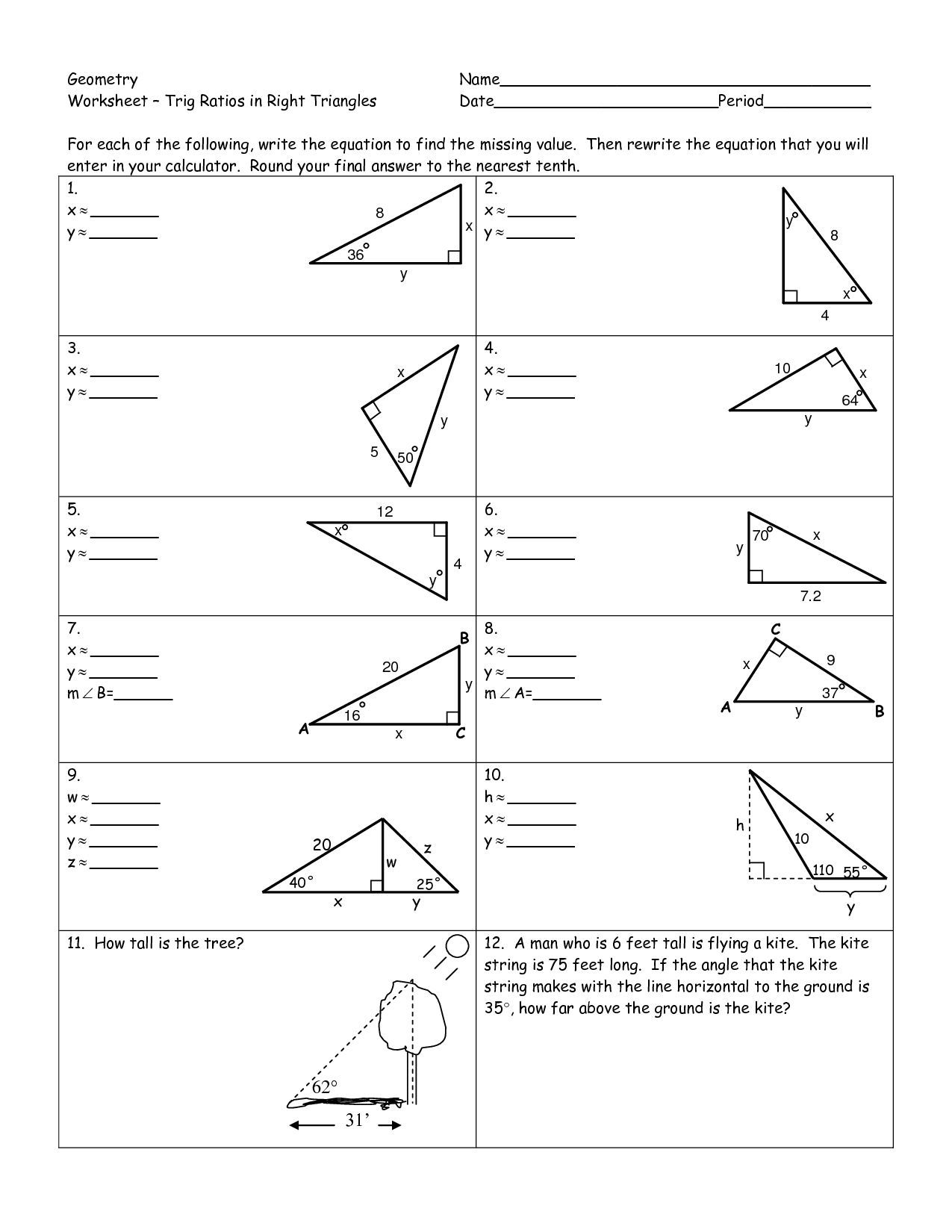 Trigonometry Pile Up Worksheet Answers Key