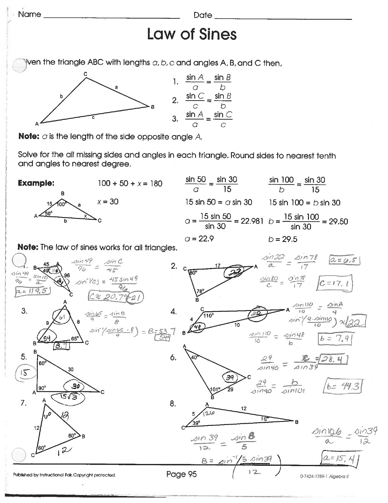 6 Ways to Master the Law of Sines Worksheet