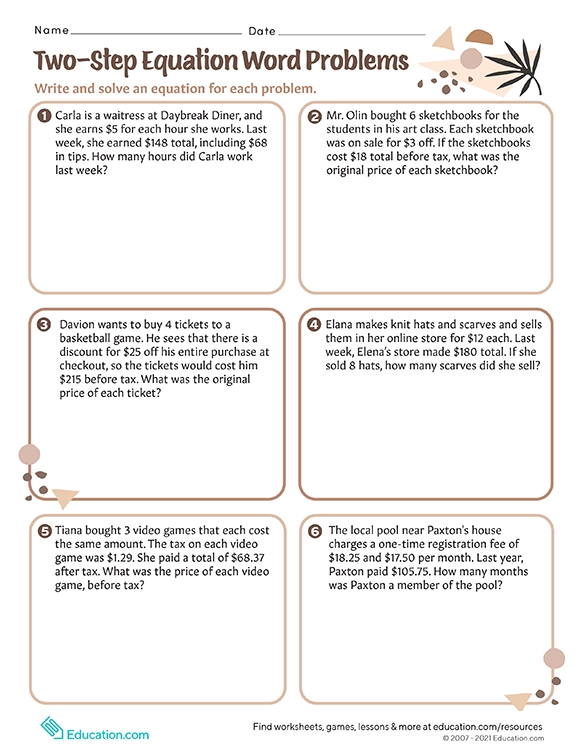 Solve Two Step Equation Word Problems Easily