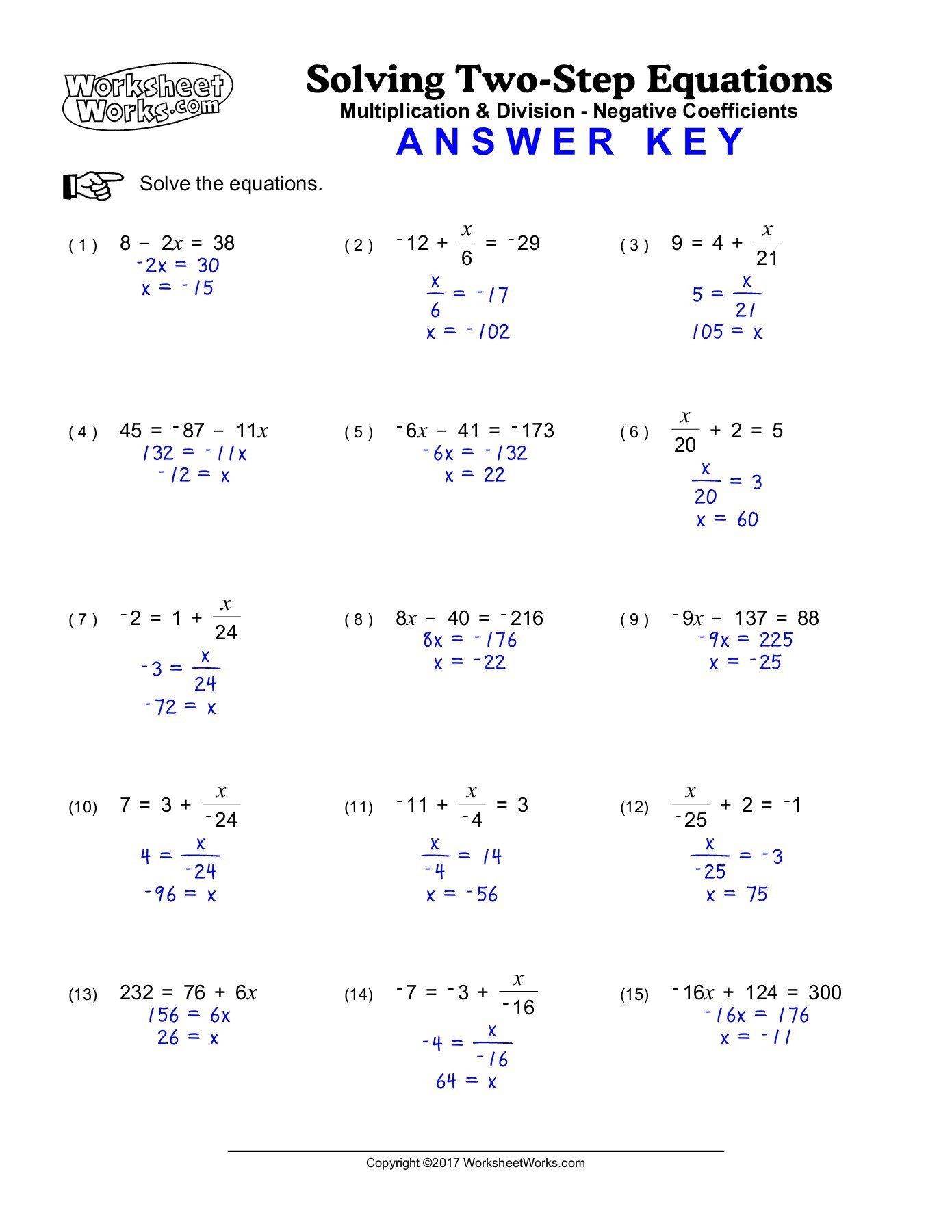 5 Ways to Solve Two Step Equation Worksheets