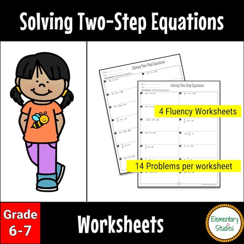 Solving Two-Step Equations Made Easy with Worksheets