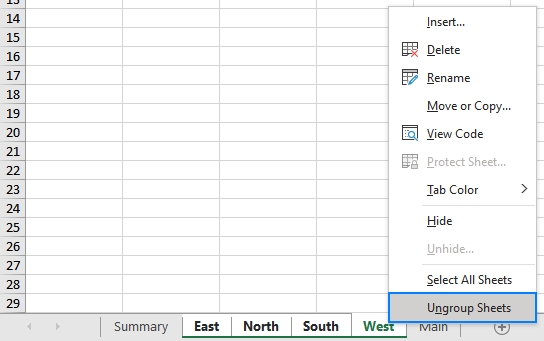 Ungroup Worksheets in Excel Made Easy