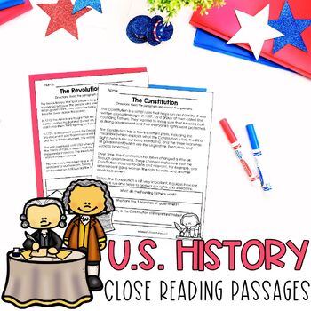 Us History Government Close Reading Passages Activity Reading Comp Aimeesedventuresllc