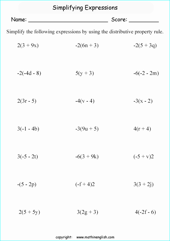 Master the Distributive Property with Practice Worksheets