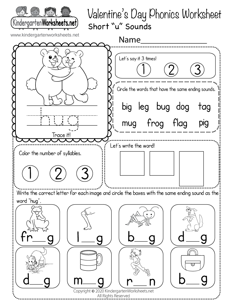 5 Valentine's Day Worksheets for Kindergarten Fun