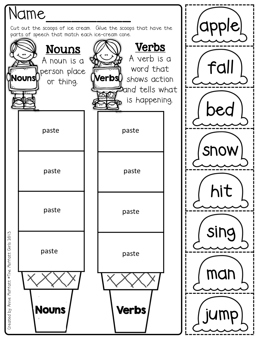 Verbs Vs Nouns First Grade 17 Best Images Of Nouns Verbs Adjectives Worksheets 1St Grade