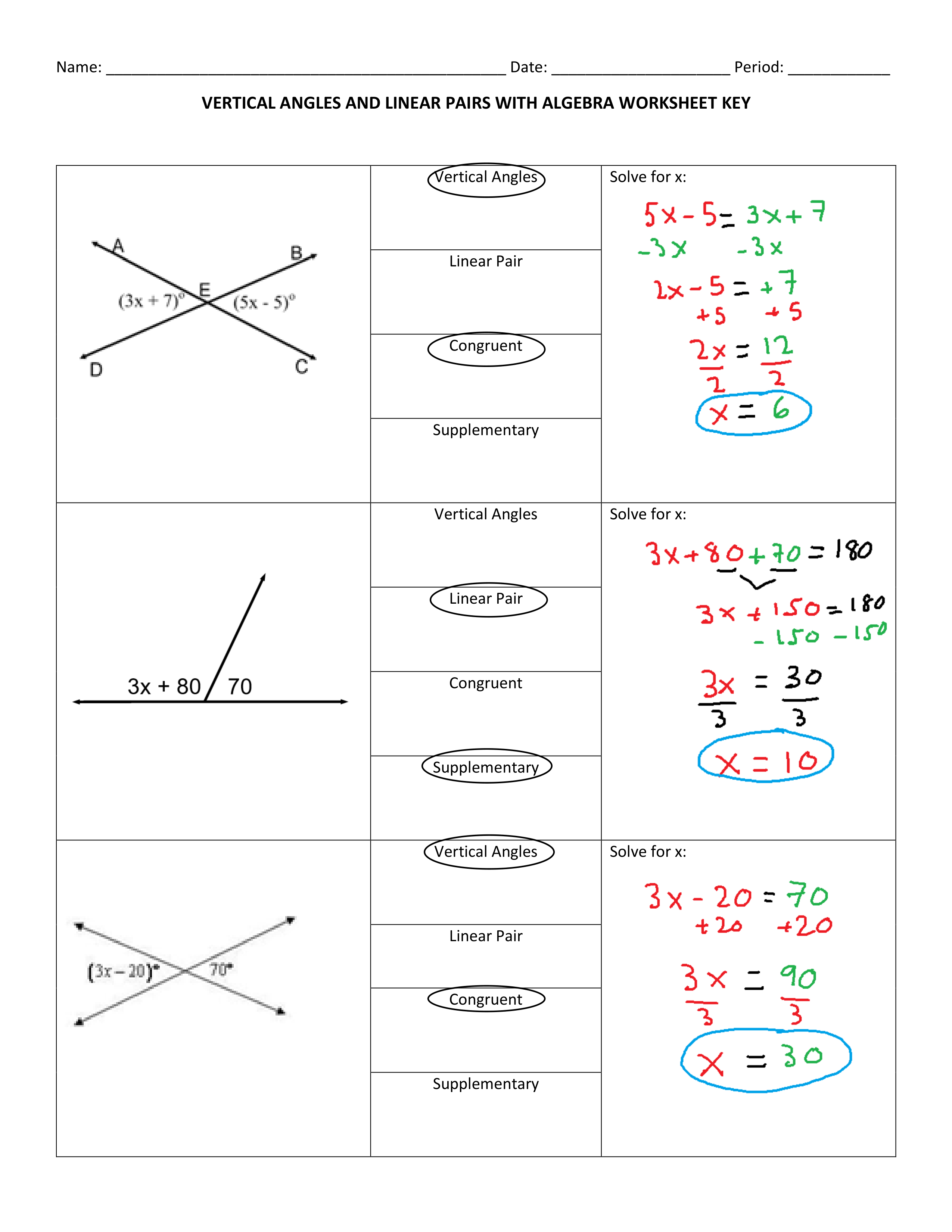 Vertical Angles and Linear Pairs Practice Made Easy