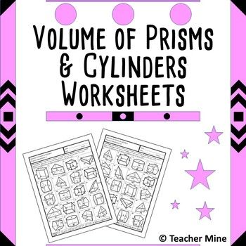 Volume Of Prisms And Cylinders Worksheet