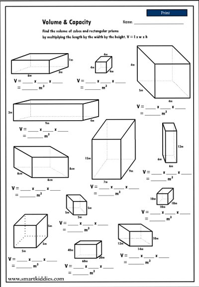 Volume Of Prisms Worksheets