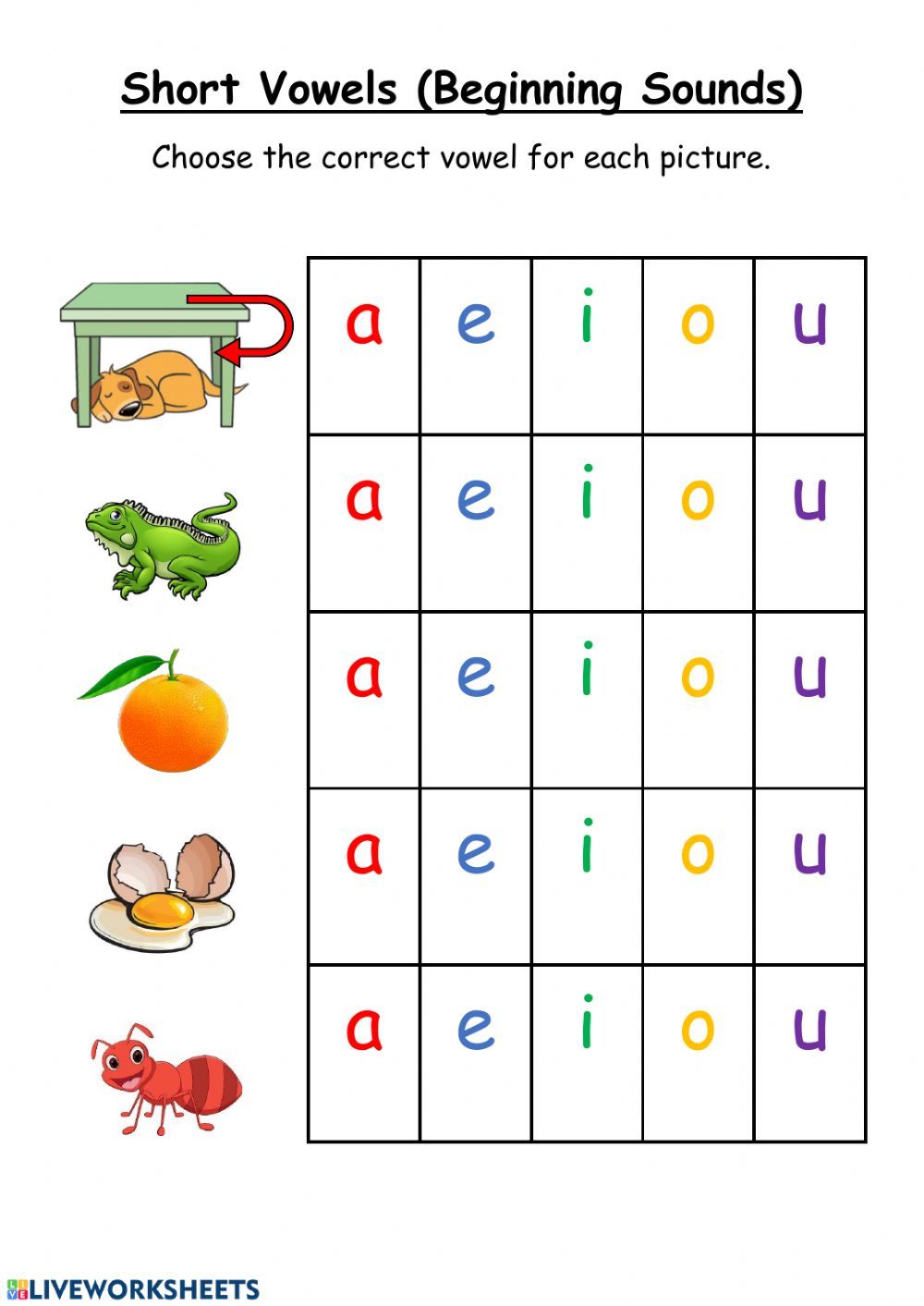 Vowel Sounds Kindergarten Worksheets Printable Word Searches