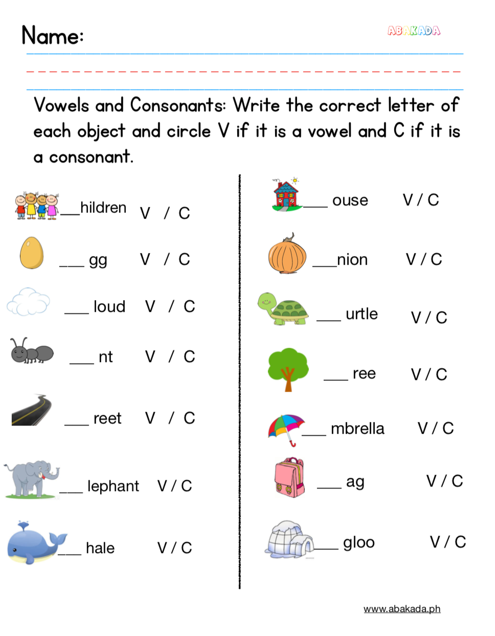 Vowels And Consonants Worksheets Pdf