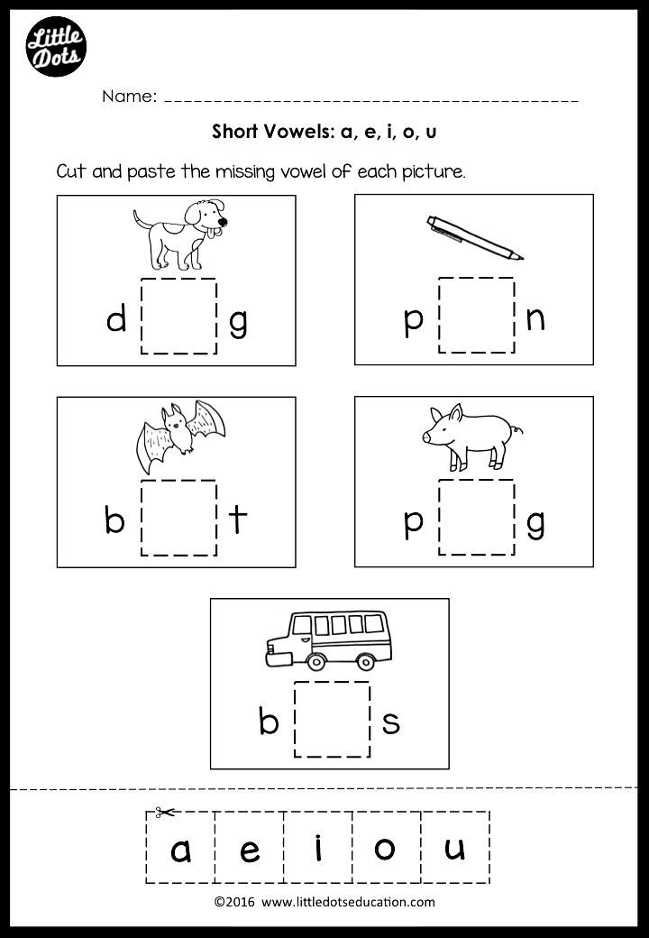 5 Fun Vowels Worksheets for Kindergarten