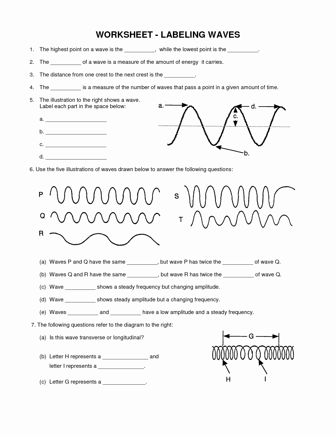 Wave Properties Worksheet Answer Key