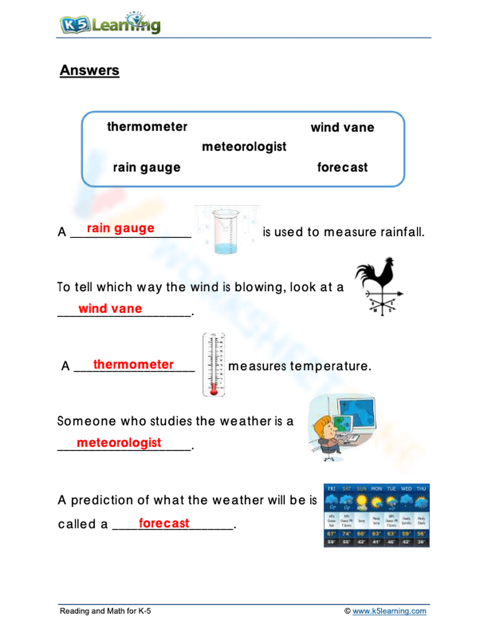 Weather Worksheet For Grade 2