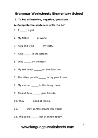 Weekly Grammar Worksheet Answer Key