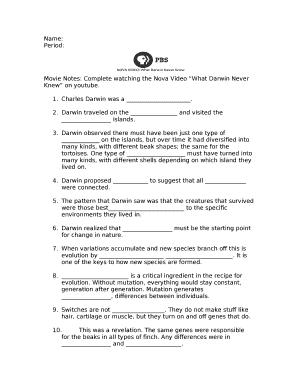 5 Answers to What Darwin Never Knew Video Worksheet