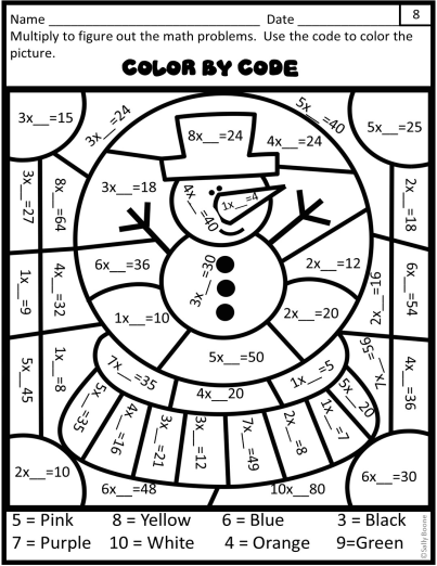 5 Fun Winter Multiplication Worksheets