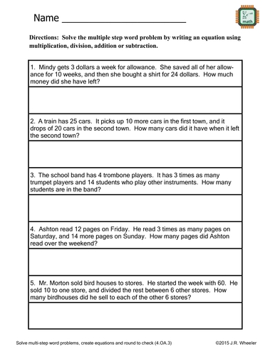 Solve with Ease: Word Problems Worksheet for Math Success