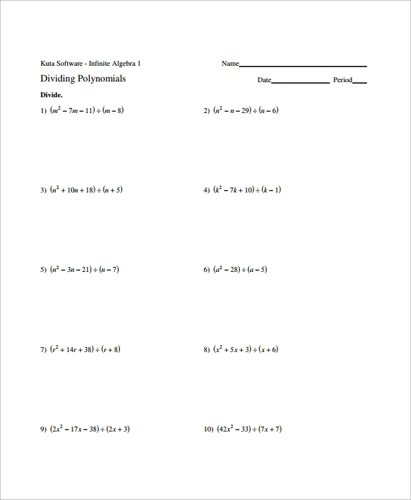 Worksheet Division Grade 3