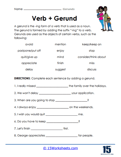 Worksheet For Gerunds