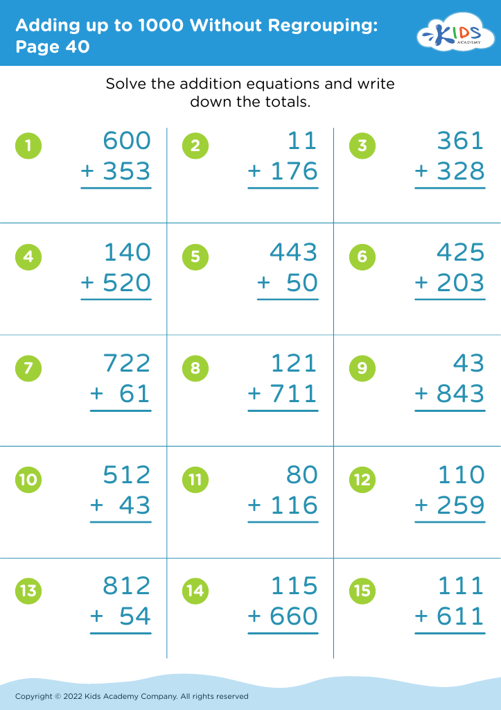 Worksheet Math Grade 3