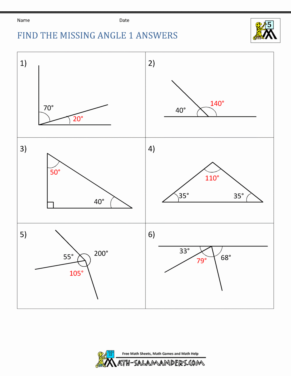 5 Ways to Find Missing Angles in Worksheets