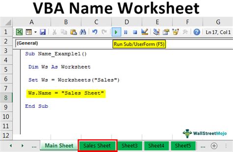 Mastering Worksheet Name VBA in Excel