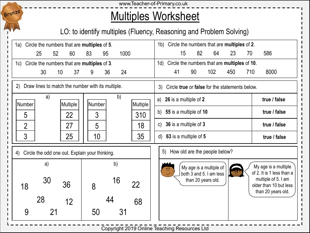 Multiples Made Easy: Practice with Fun Worksheets