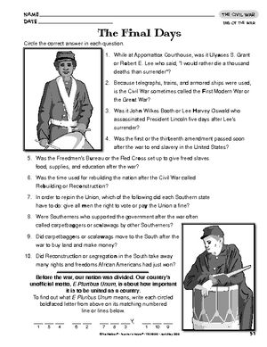 Worksheet The Civil War Social Studies Worksheets Civil War Unit