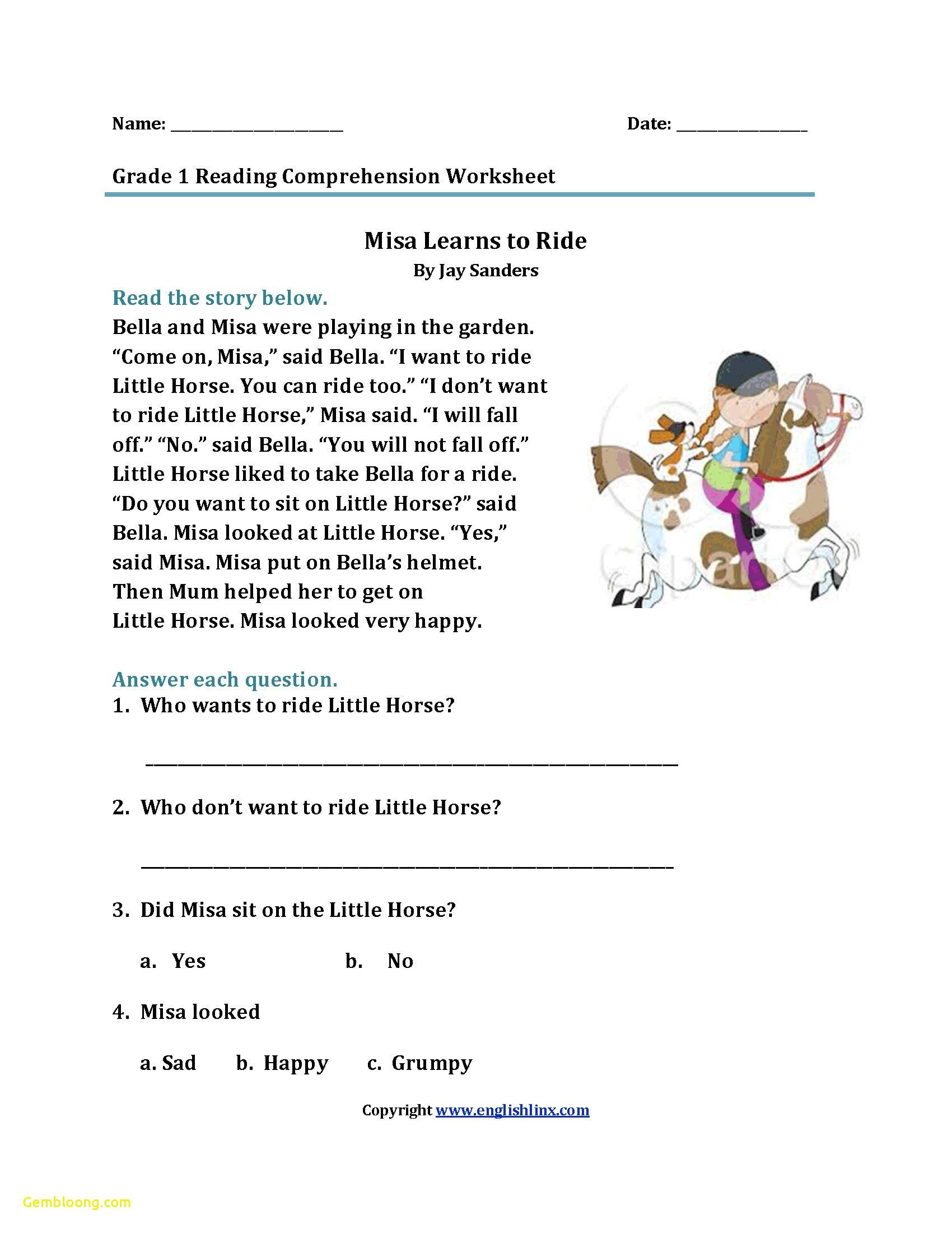 5 Fun Reading Worksheets for 1st Graders