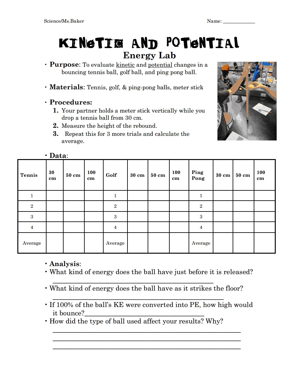 5 Ways to Master Kinetic and Potential Energy Worksheets