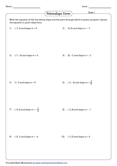 Write Equations in Point Slope Form Made Easy