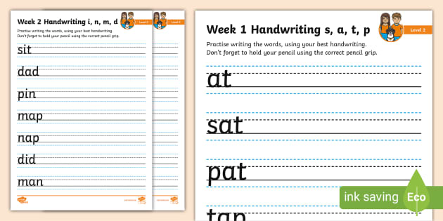 Writing Handwriting Kindergarten Worksheets