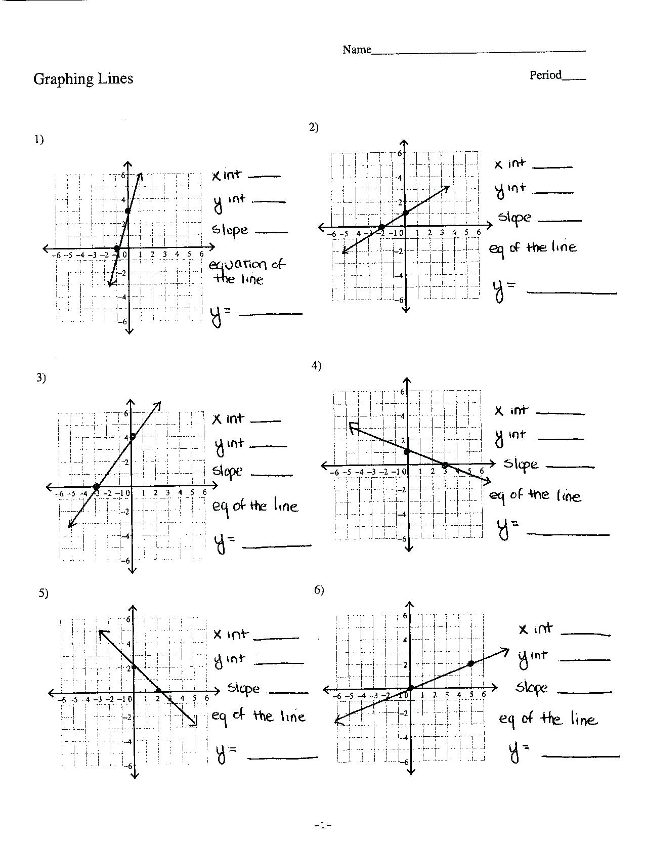 Writing Linear Equations Worksheet Pdf