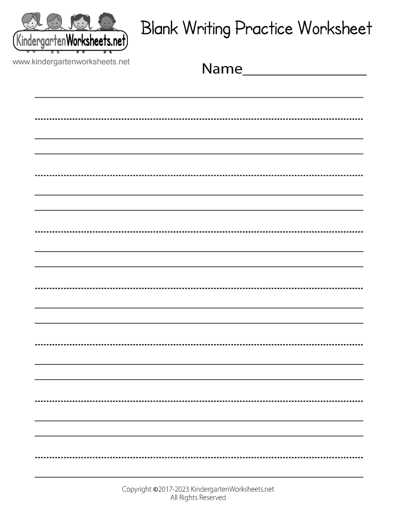 Writing Worksheet For Kindergarten