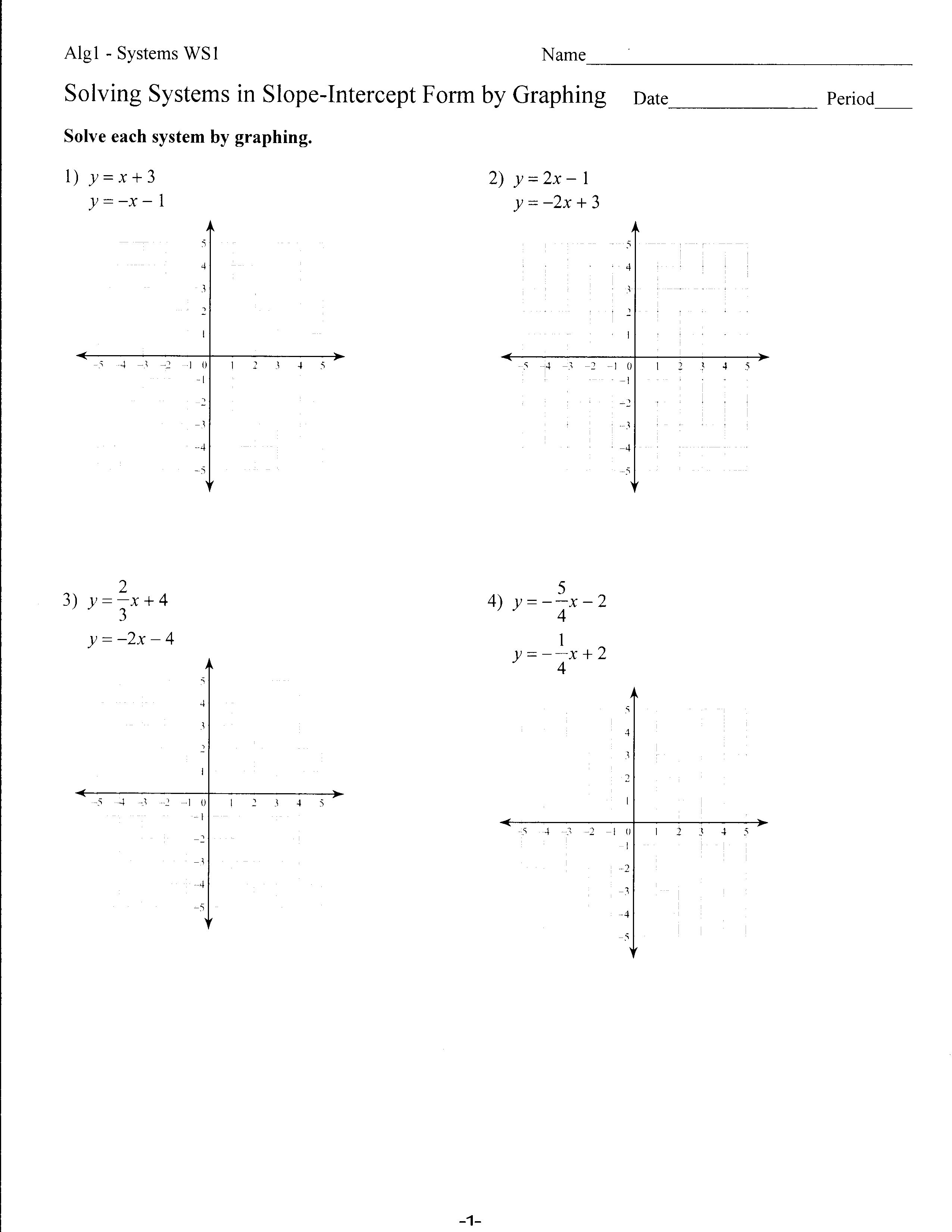 Y Mx B Worksheets With Answers Pdf