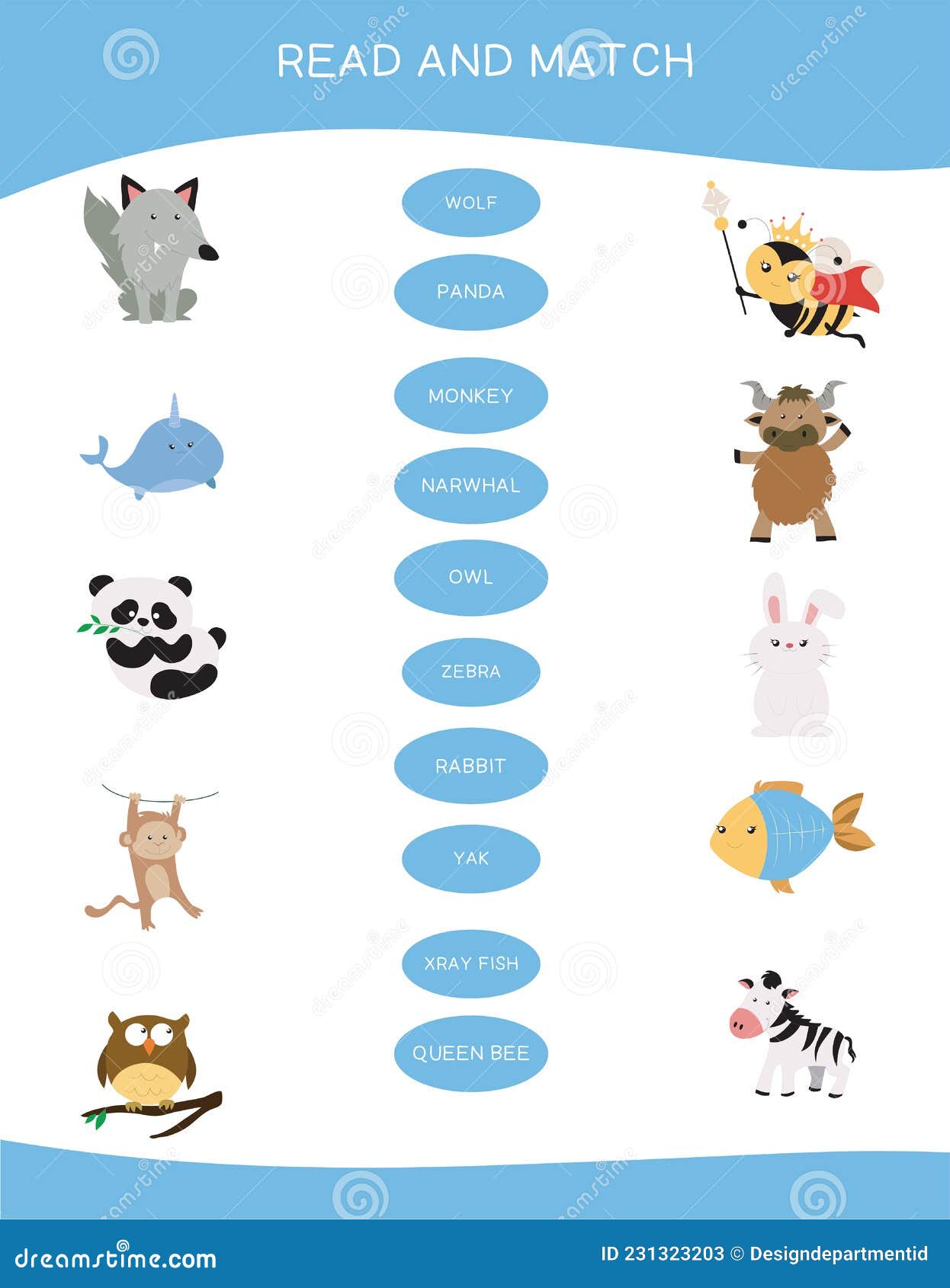 Fun Zoo Animals Worksheet for Kids